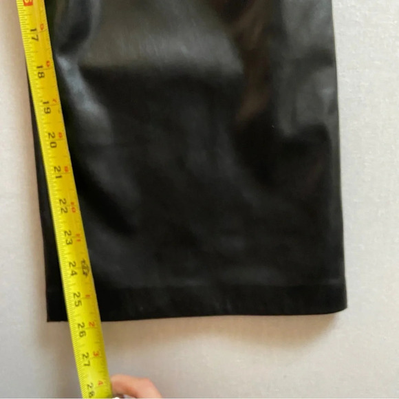 NWT Michael Kors straight leg high rise pull on vegan leather pants Sz L - Picture 9 of 12